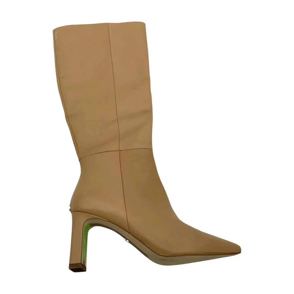 Sam Edelman Women's Wide Calf Sylvia Pointed Toe Heel Boots Tan - Medium
